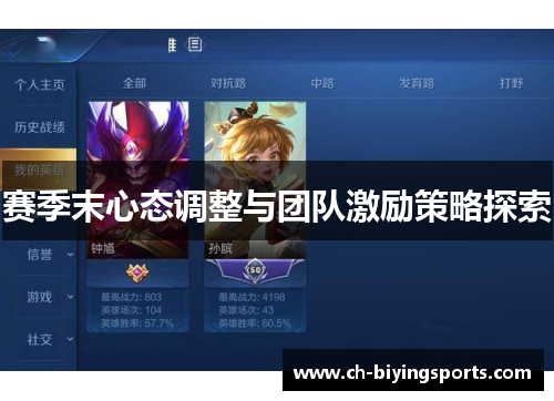 赛季末心态调整与团队激励策略探索 赛季末心态调整与团队激励策略探索